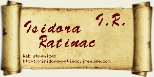 Isidora Ratinac vizit kartica